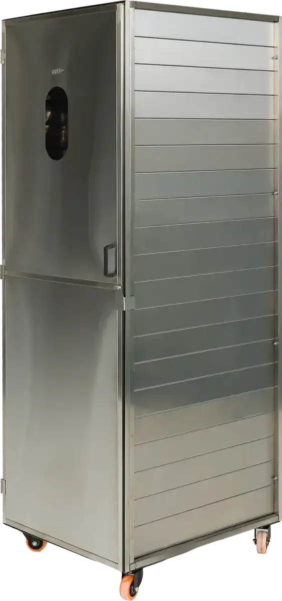 Armário para pães Innal em inox, com portas de acesso.
